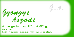 gyongyi aszodi business card