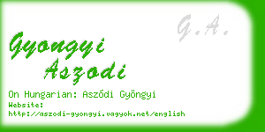 gyongyi aszodi business card